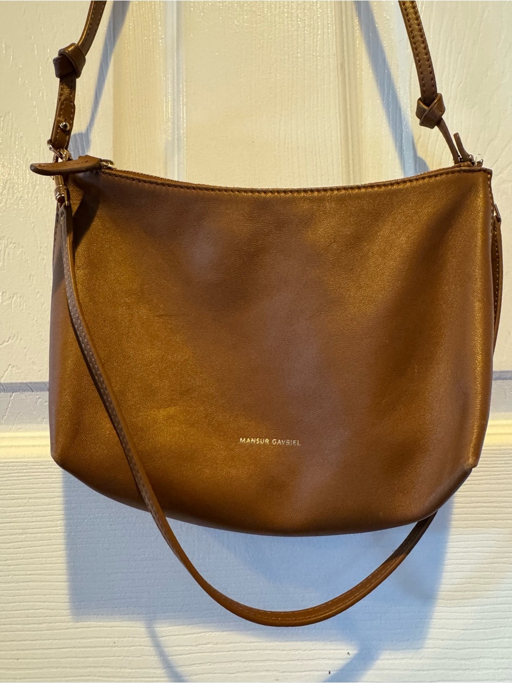 Mansur Gavriel Cognac Brown Leather Shoulder Bag